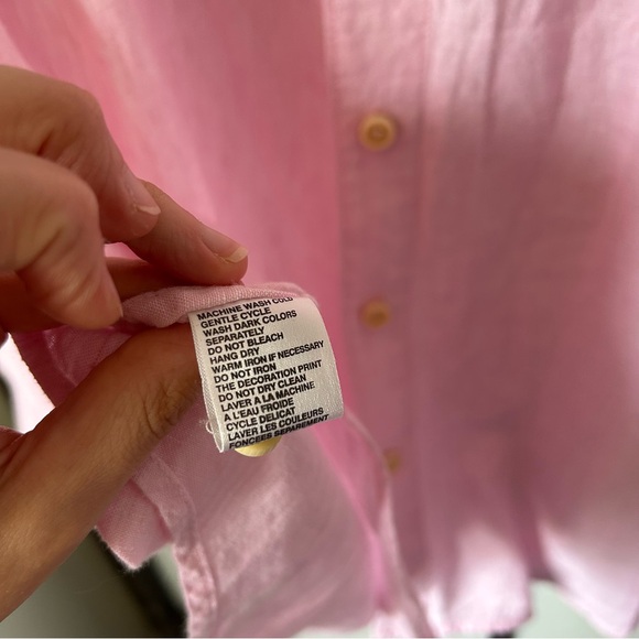 [XL] Tommy Bahama Men’s 100% Linen Light Pink Casual Button-Down Dress Shirt - Picture 12 of 12